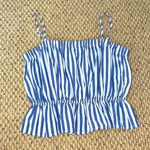 Blue and White Striped Tank Top